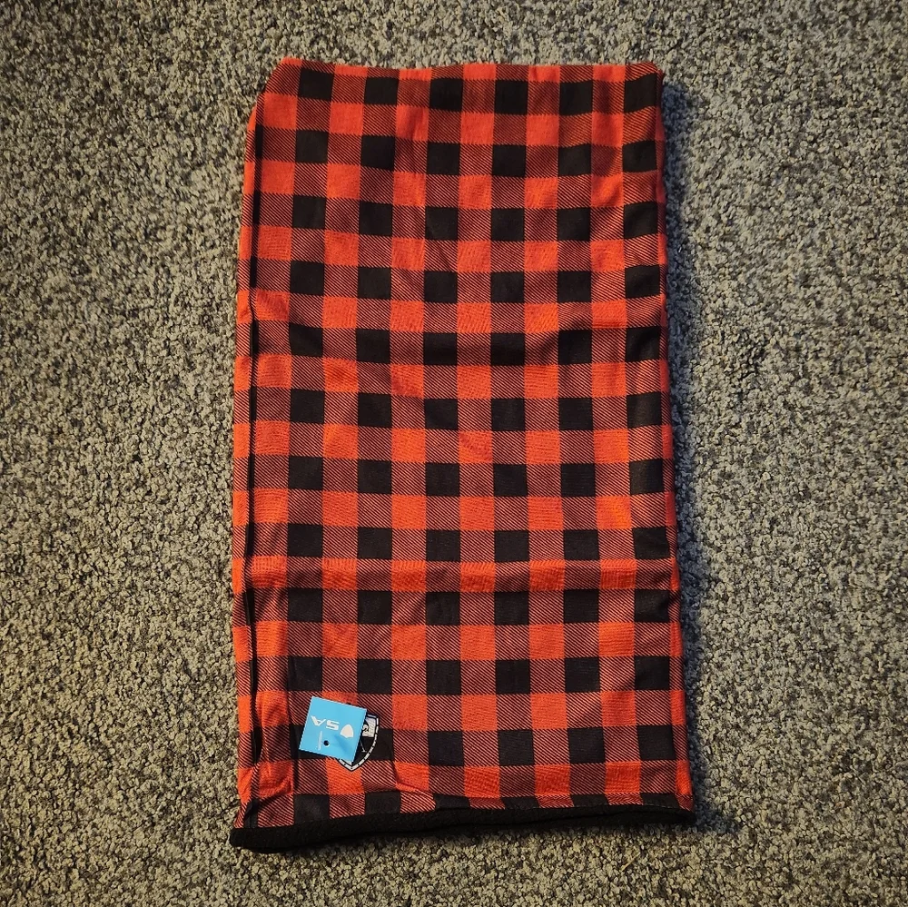 SA Frost Tech Fleece Face Shield in Lumberjack Red Plaid